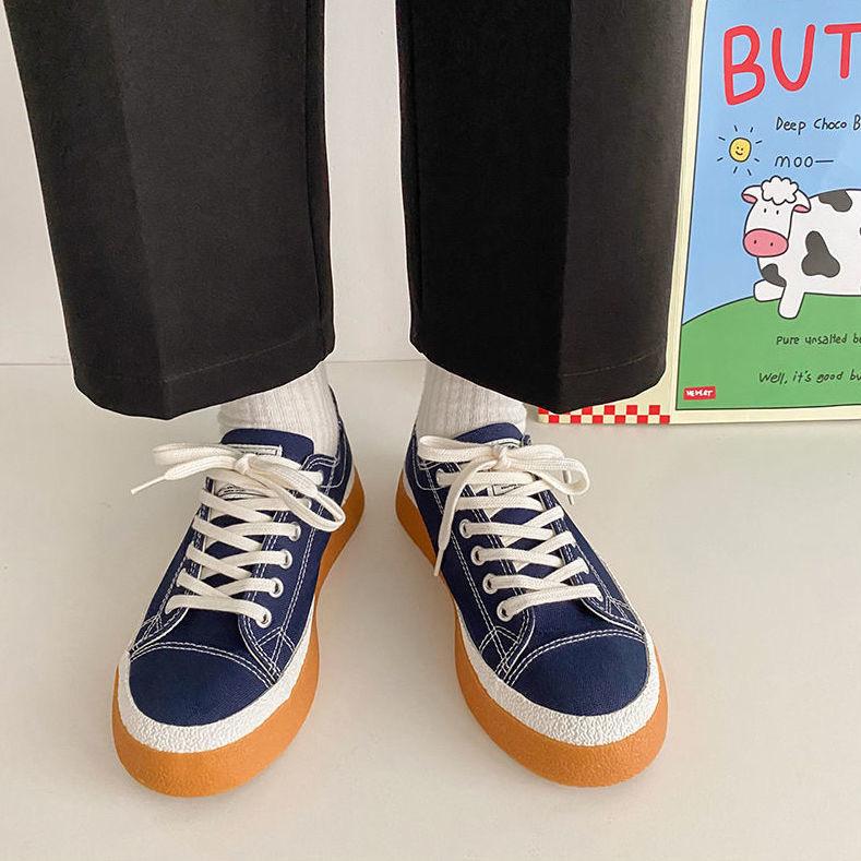 Парусиновая обувь на толстой подошве и бархатные студенческие осенне-зимние женские — фото 11