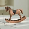 Funny Wooden Rocking Horse Figurines Vintage Horse Desk Sculpture Animal Toys for Boys Girls Birthday New Year Gift Home Decor