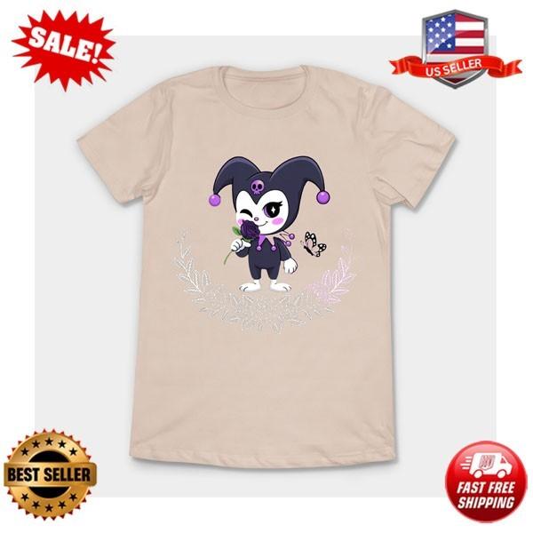 Kuromi Butterfly Split Dye Boyfriend Fit Girls T-Shirt S разноцветный