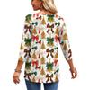 Women's Casual Christmas Print V-Neck Three-Quarter Sleeve Shirt