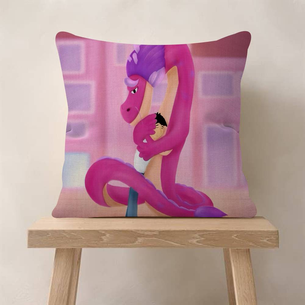 Cartoon Wish Dragon Movie Cushion Cover Pillowcase Upholstery Sofa Throw Pillow Home Decor Pillowcas