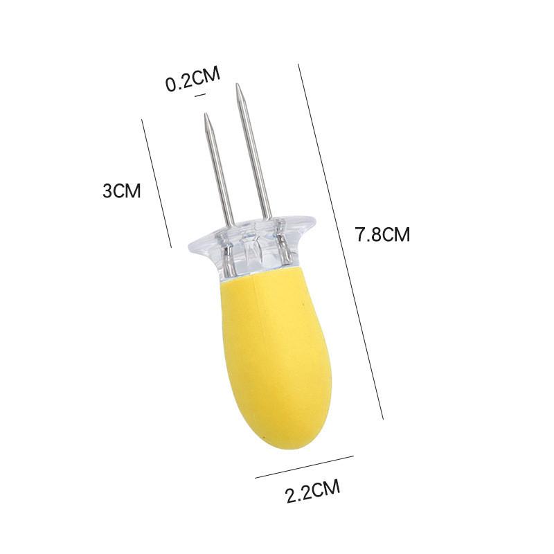 1Pair Corn Grilling Forks Stainless Steel Bbq Skewers For Corn Fruit Picnic Camping Kitchen Tools Corn Cob Holder Bbq Tools