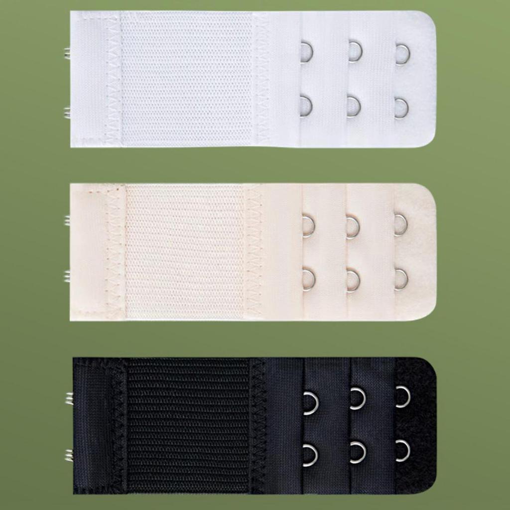 Estensore Elastico Internazionale per Reggiseno - Confezione da 3, Fibbie di Estensione a 2 File