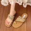 Fashion Weave Flats Women Flip Flops Designer Clip Toe Shoes Fashion Casual Beach Slides 2025 Summer New Sandals Elegant Sandalias Mujer