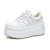 Fashion 8CM Trend Leather Women Synthetic Chunky Sneakers Spring Skateboarding Casual Platform Wedge Female Autumn Vulcanize Shoes