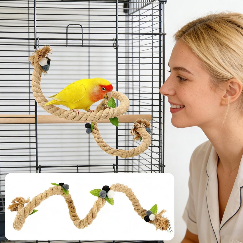 Bird Cage Perch Climbing Stand Biting Game Cockatiel Perch For Leg Muscle Parakeet Lovebird Boredom Stress Cage Decoration