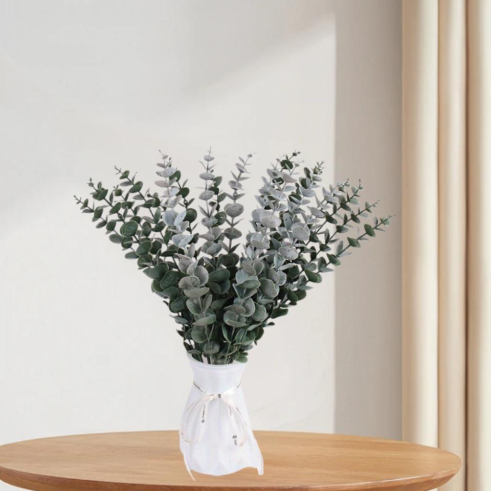 1 ks Umělé zelené rostliny Eukalyptus, pro svatební párty dekoraci, domácí dekoraci, hrnkové ozdoby