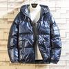 Men Plus Size Shiny Thickened Jacket Short Coat Hooded Warm Clothes