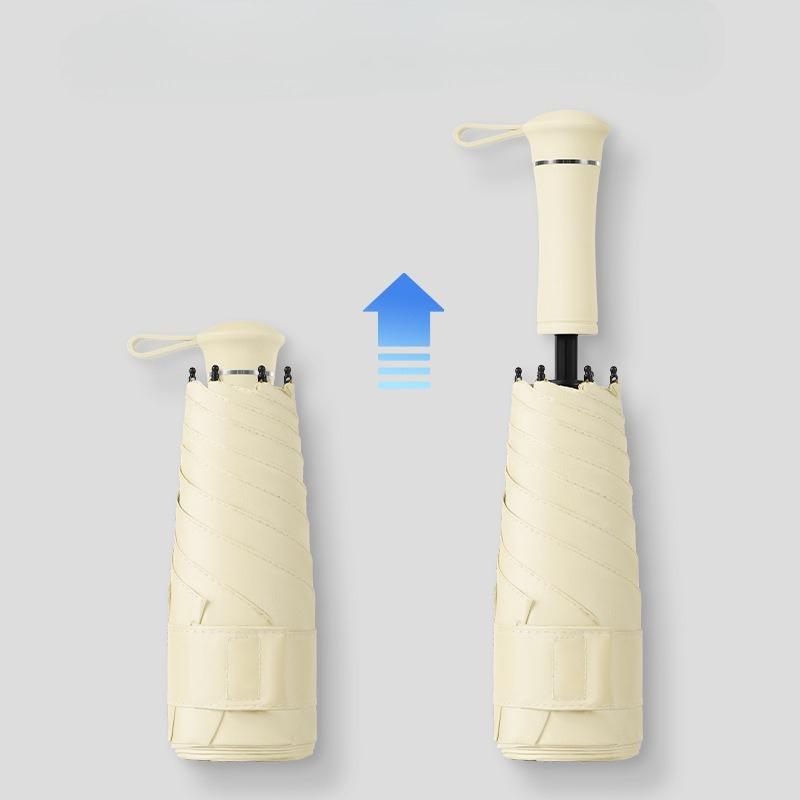 Mini Lightweight Vinyl Retractable Handle 50% Umbrella Sunscreen Uv Protection Weather And Rain Pocket Gift Capsule Umbrella