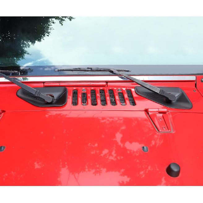 Front Windshield Wiper Base Trim Cover for Jeep Wrangler JK & Unlimited 2007-2018 (Black)
