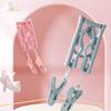 Portable Folding Travel Hangers Space Saving Multi-Functional Non-Slip Plastic Clothes Rack With Clips Storage Organizer