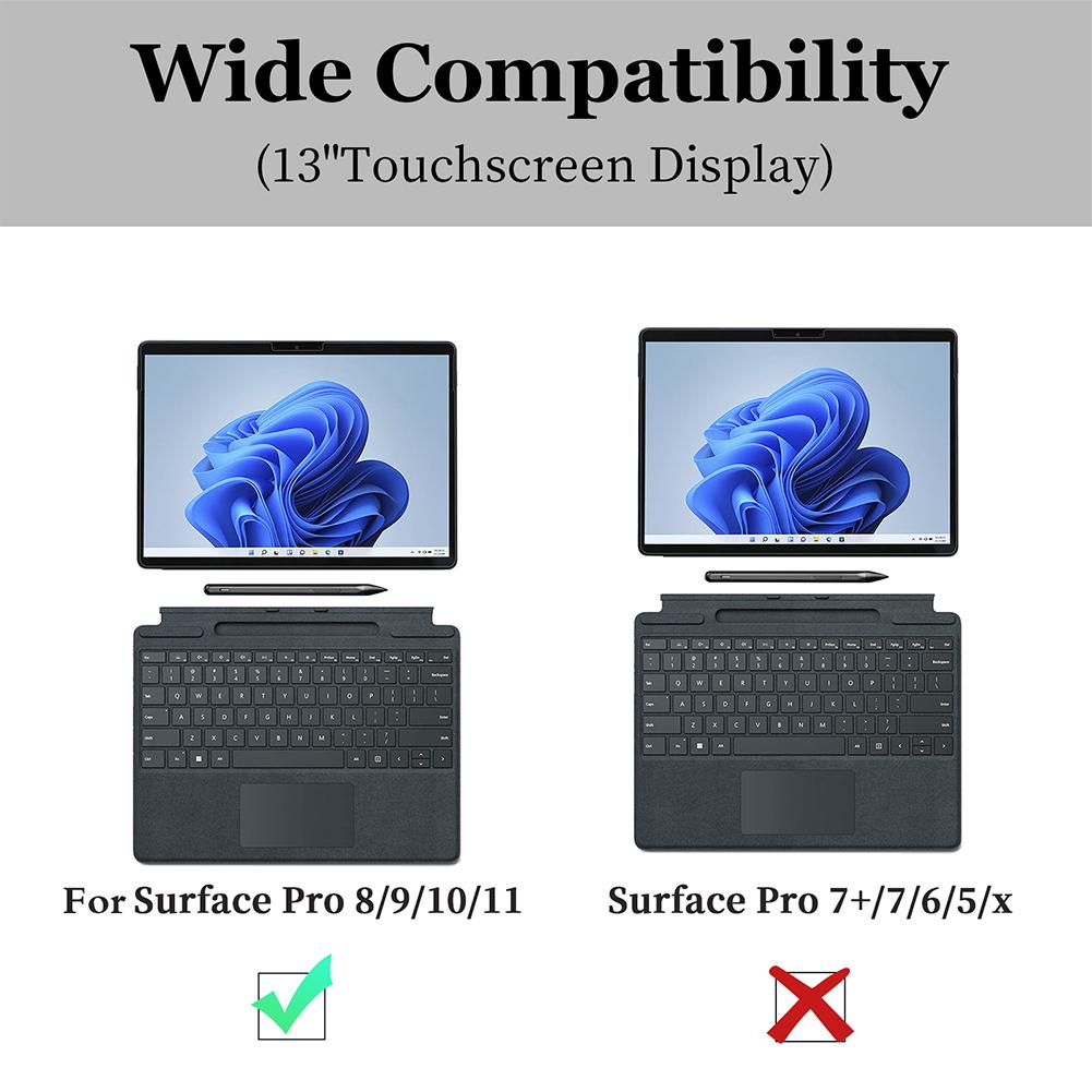 Protection Shell Cover for Microsoft Surface Pro 11/10/9/8 13 Inch Compatible with Type Cover Keyboard Protective Rugged Cover