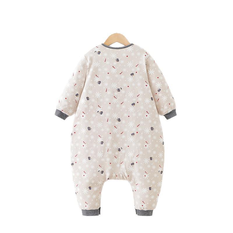 Zimowy śpiworek dla noworodka i malucha z osobnymi nogawkami - Gruba bawełniana kombinezonowa kołderka zapobiegająca kopaniu (Model 1600)
