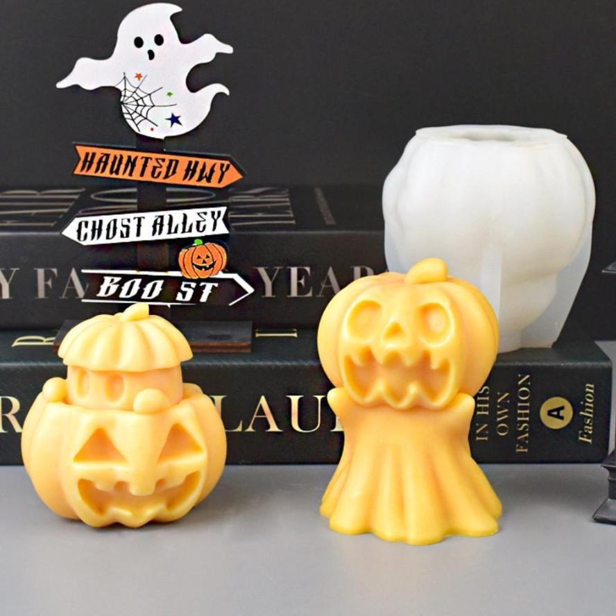 1 Pcs Silicone Mold Candles Ghostly Hands And Feet Pumpkin Lanterns Halloween Resin Decorations Chocolate Holiday Gifts
