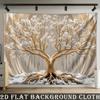 Luxury Golden Life Tree Tapestry Minimalist White Gold Tree Wall Hanging for Living Room Modern Home Decor