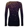 Women's  Slim Bottom T-shirt Fashion Casual Gradient Printing Round Neck Pullover Long Sleeve Top