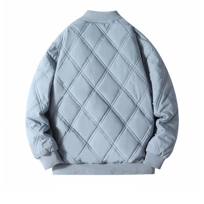 Zimní Diamond Checker Značka Jehněčí Vlna Teplá bavlněná bunda Pánská Neformální bunda s límečkem ve stylu Harbour