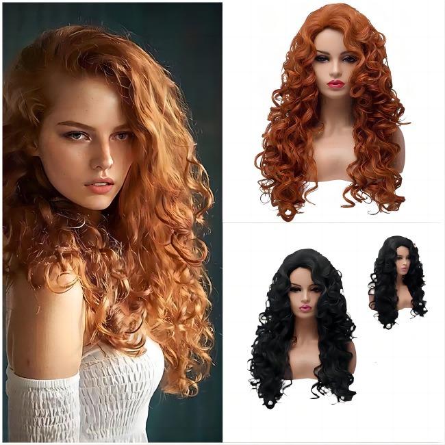 Cesur Efsane Cosplay Perukları Prenses Merida Anlık Noodle Rulosu Uzun Kıvırcık Saç Cadılar Bayramı Doğum Günü Partisi Dans Cosplay Başlık