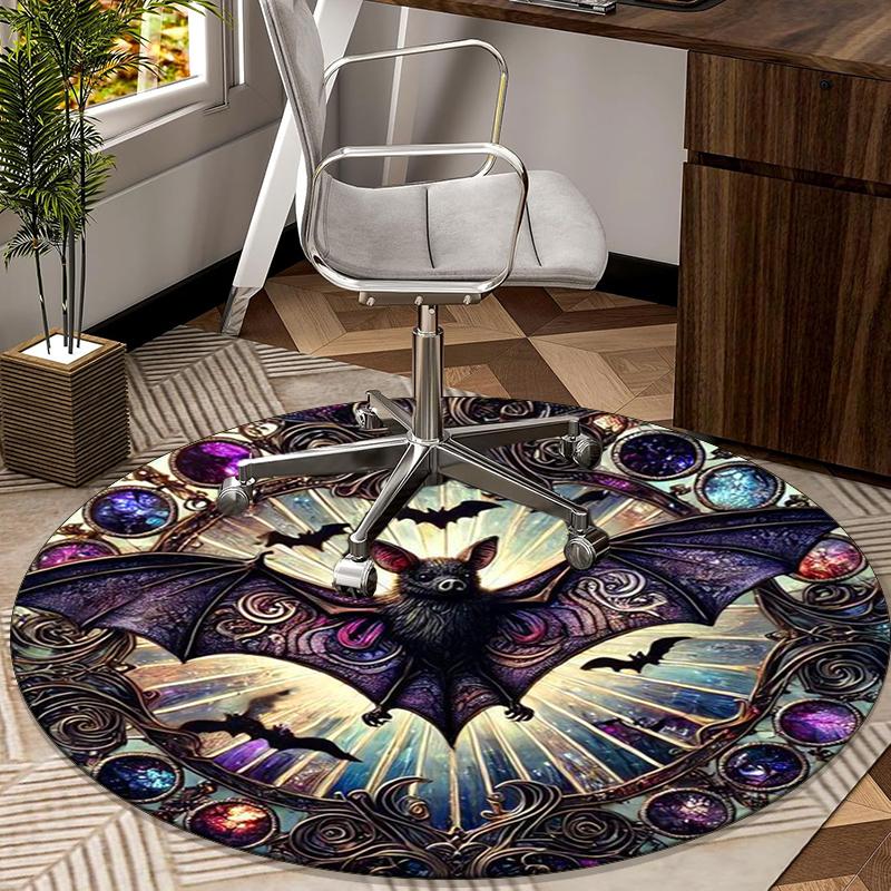 Fantasy Bat Artwork round carpet Chair cushion Round Entryway Rug, Soft Round Rugs for Living Room, Bedroom, Circle Carpet decor gifts