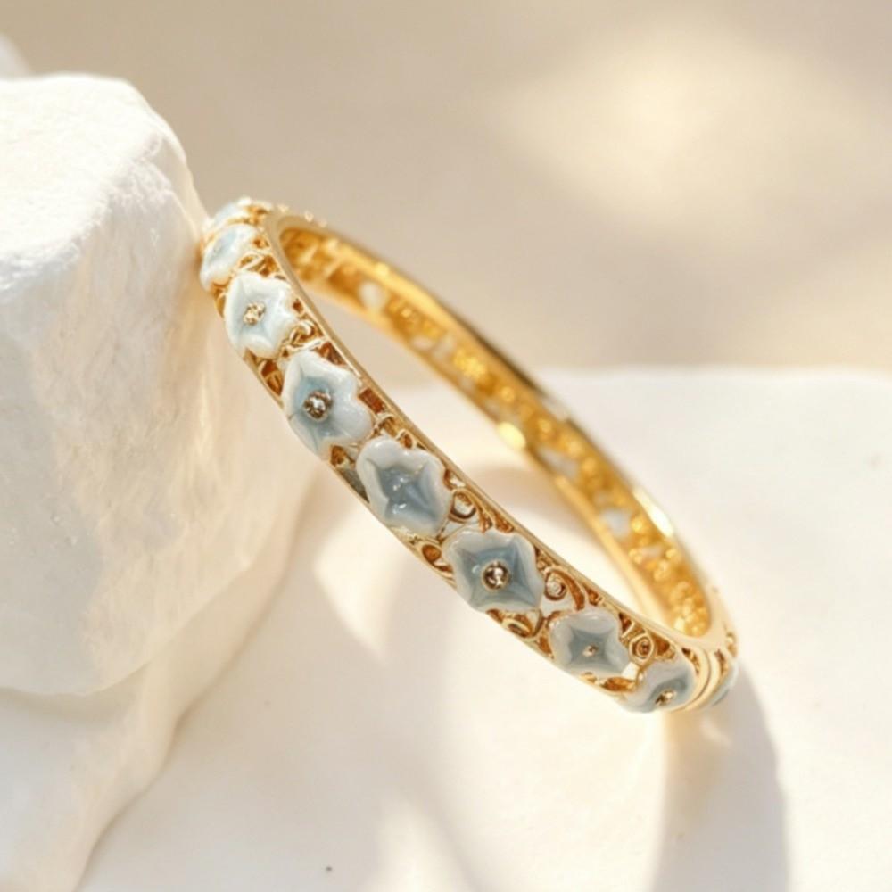 Emaille Blumen Chinesische Blume Armreif Bunt Damen Armband Vintage Cloisonné Armreif Mädchen