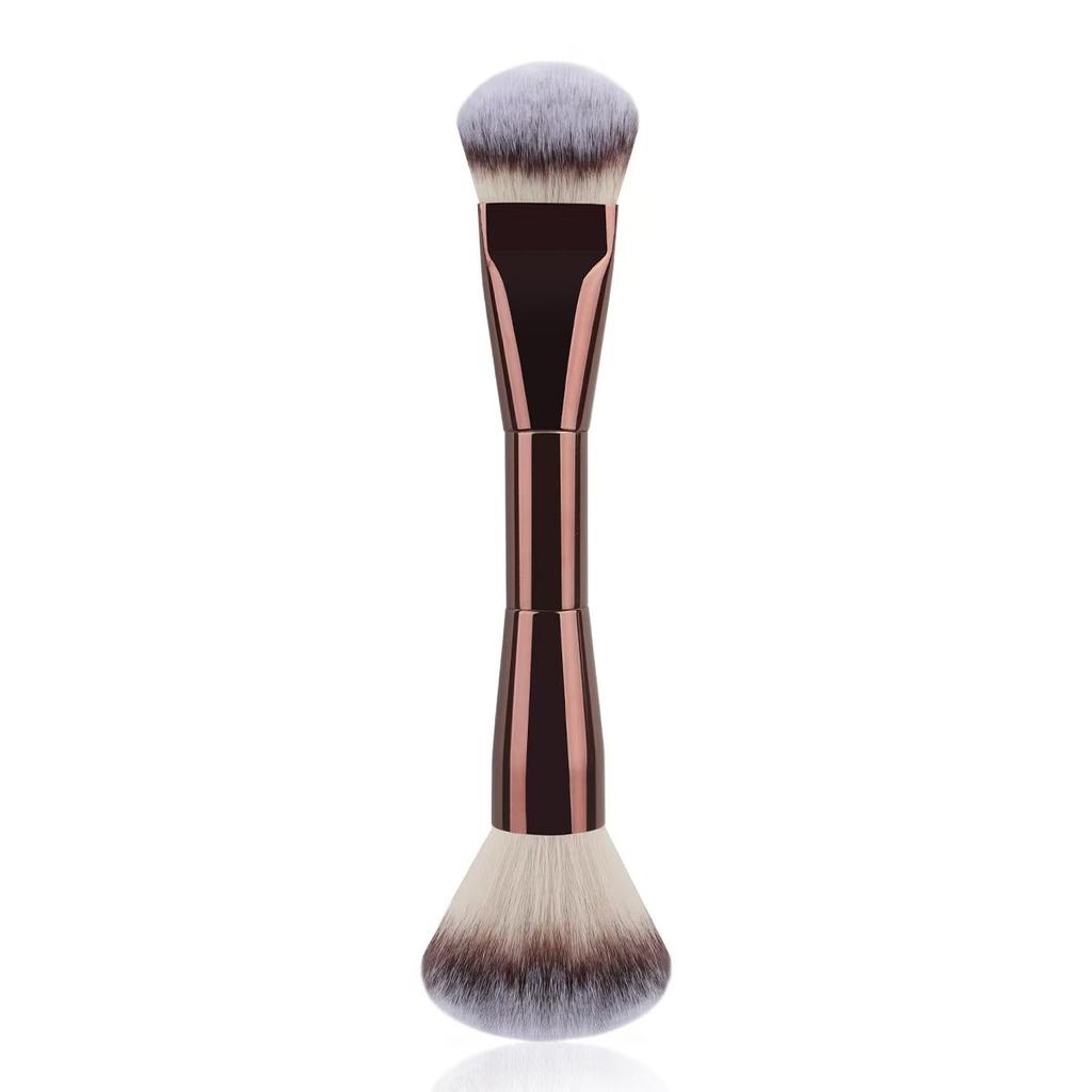 1Pc Dual-Ended Foundation & Blush Brush Soft Bristle, For All Skin Types Perfect For Flawless Application Of Liquid, Cream, And Powder Makeup Brush