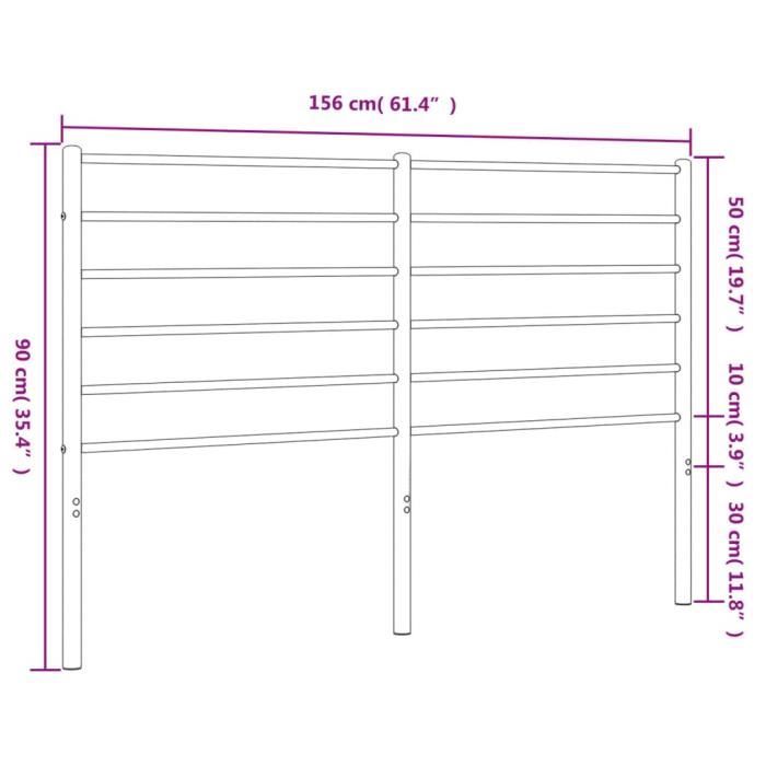 VidaXL Black Metal Headboard 150 Cm 352353