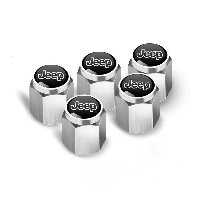 5 PCS Set Car Wheel Tire Metal Valve Cap Air Valve Cover for Jeep Grand Cherokee Wrangler JK Gladiator Compass Renegade Patriot AMT1