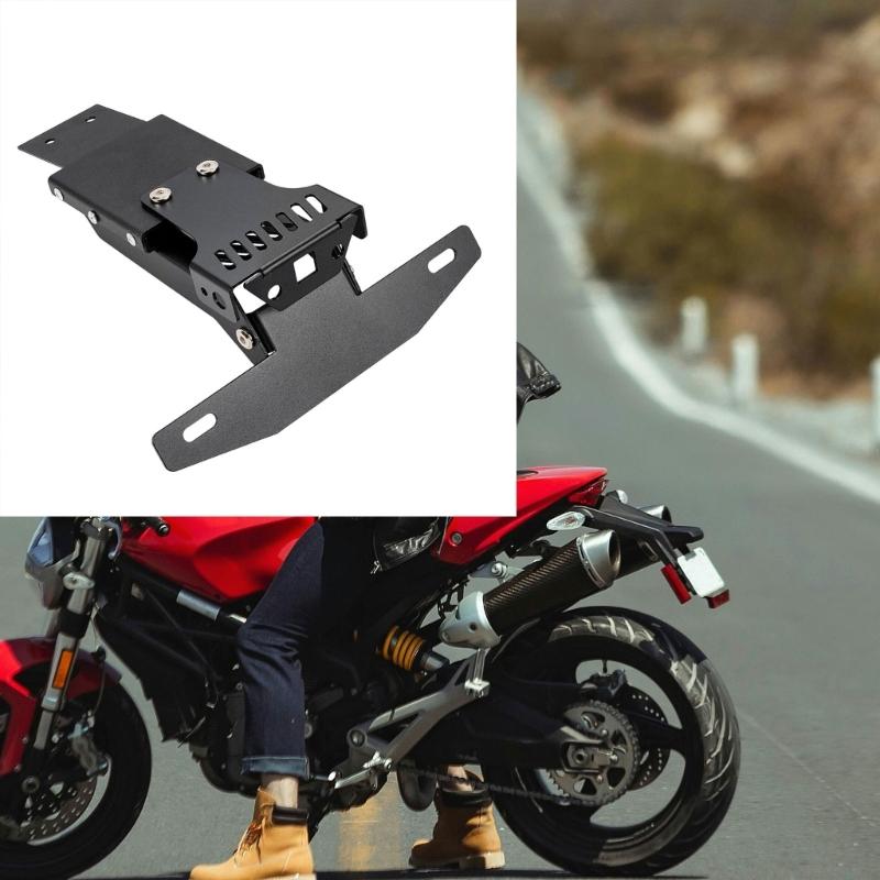 Bike License Plate Mount with Articulated Layered Structure for SURRON X/S, Powder-Coated Iron Body, Integrated Fasteners, & Elongated Installation