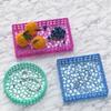 Diamond Pattern Storage Tray Coaster Mold Silicone Ornament Mold Resin Casting Molds for Making Faux Agate Slice Cup Mat