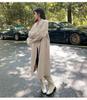 Abrigo de Lana Gris de Alta Gama para Mujer Coreano - Estilo Hepburn Otoño/Invierno 2025 Longitud Media