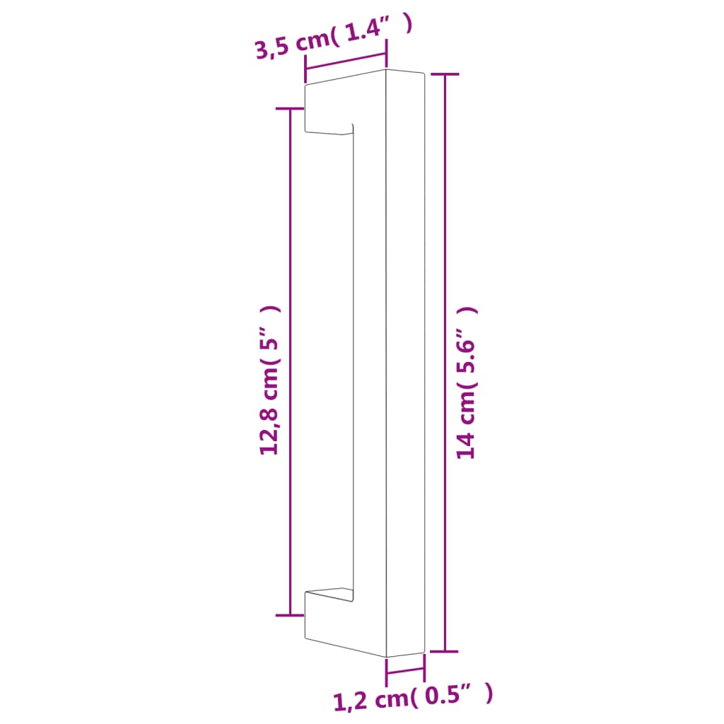 Furniture Handles 20 Pcs Gold 128 Mm Stainless Steel