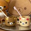 Chubbybaby Rilakkuma Cartoon Mouthwash Cup Cute Chubby Bear Plastic Toothbrush Cup Kawaii For Kid Couples Bathroom Daily Washing