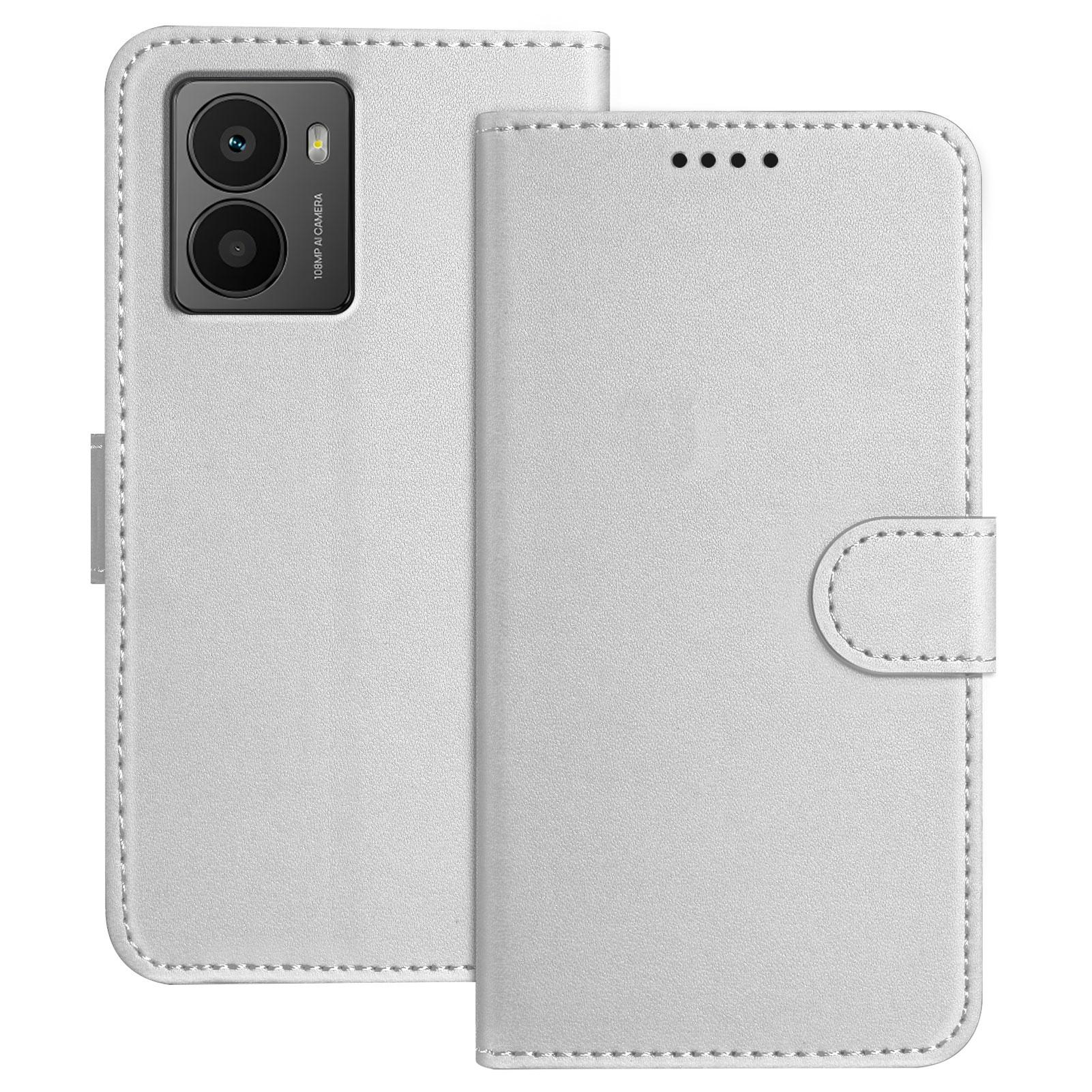 

Для HMD Fusion 5G Кожаный чехол Кошелек Подставка Однотонный Противоударный Чехол для телефона Silver