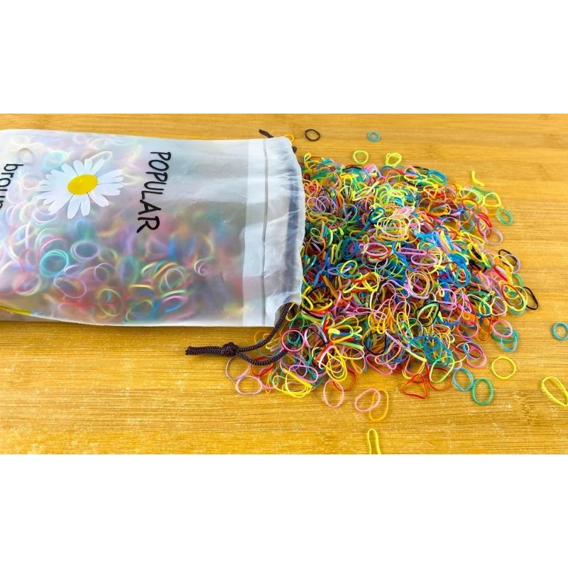 2000pcs/lot Children Transparent Hair Rubber Bands for Bracelets Baby Elastic Small Hair Tie Gum Kids Hair Beads Hair Accessorie