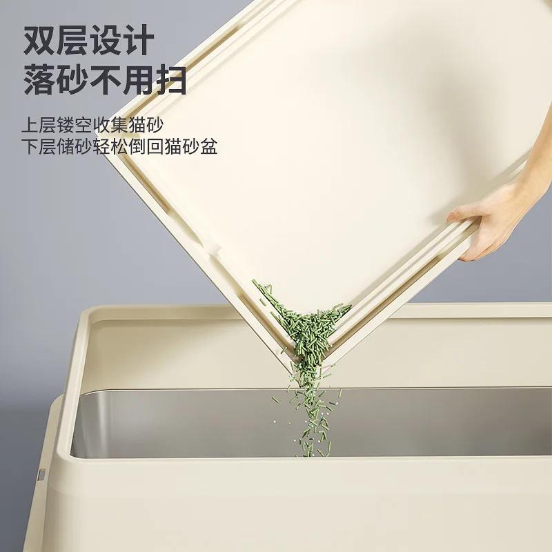 Extra Large Double Layer Cat Litter Mat Spliceable Litter Trapping Pad Washable Anti-Splash Filter Mat for Litter Box