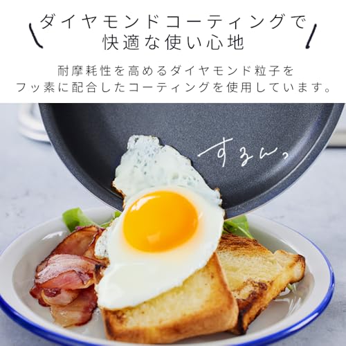 Iris Ohyama 20cm Frying Pan with Detachable Handle, Diamond Coated, Dishwasher Safe, Oven Safe, IH & Gas Stove Compatible, NTF-SEI20F, Black Metallic