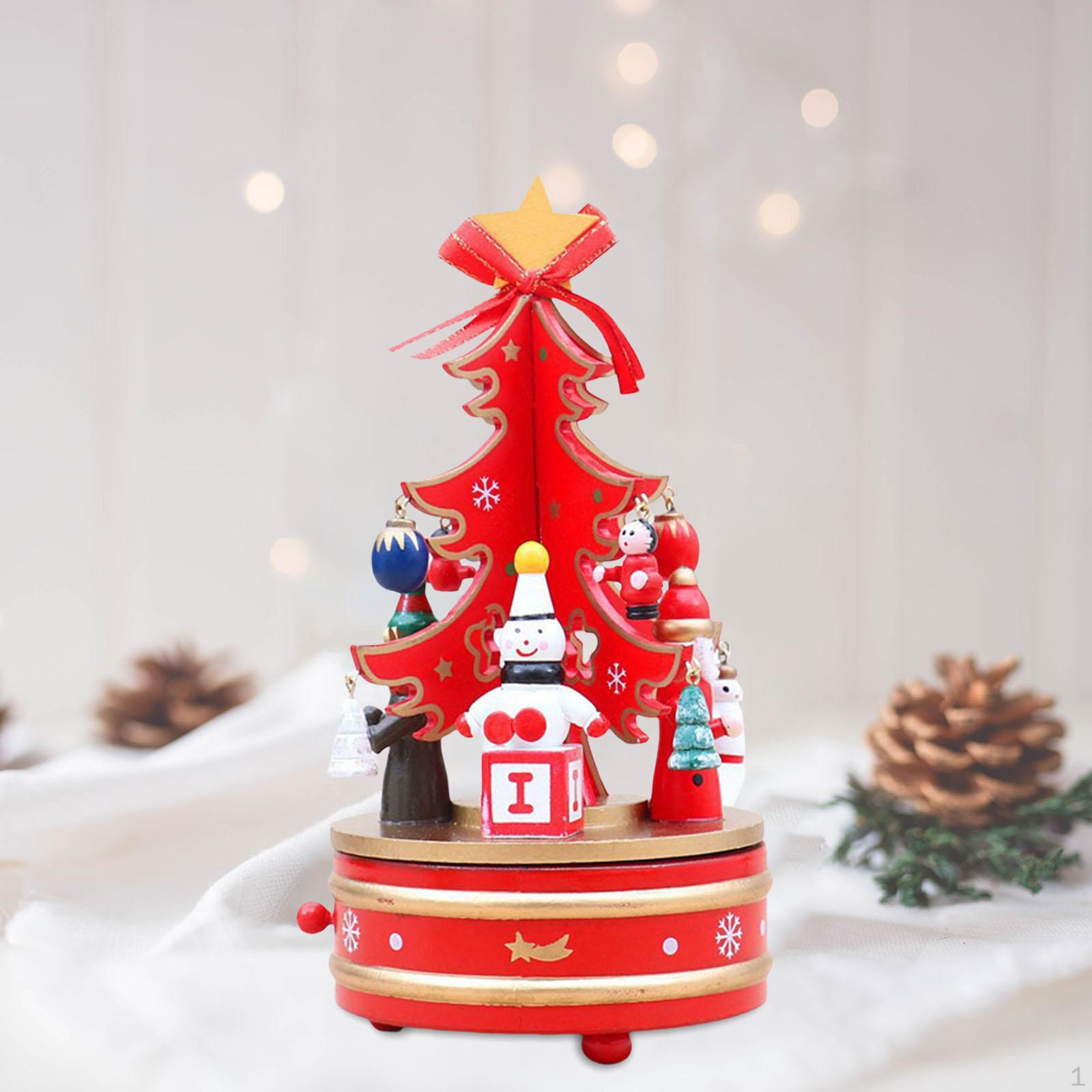 Creative Wooden Music Box Rotating Toy for Desktop Home Ornament красный