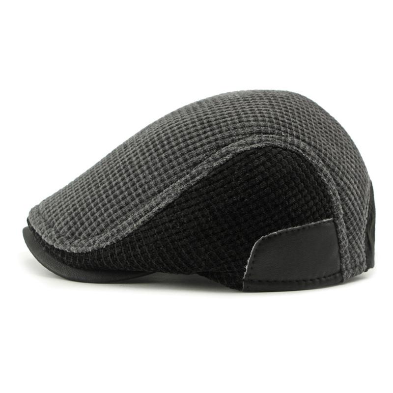 Warm Cap for Middle-Aged and Elderly Men's Winter Ear Protection Beret Peaked Cap