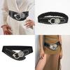 Trendy Spring Metal Waist Belt With Sparkling Water Digger Buckle For Women Fashion