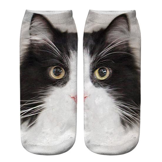 Realistic Cat Face Socks 3D Cat Print Socks Breathable Cute Kitten Socks Funny Xmas Birthday Gifts for Women Men Cat Lovers