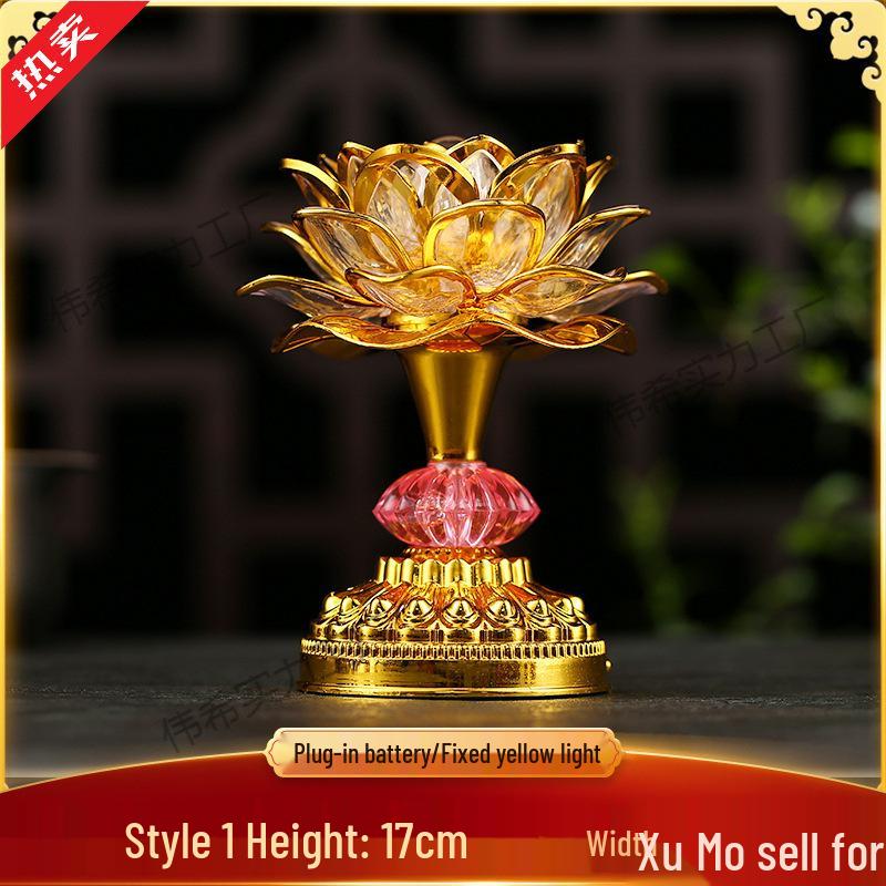 Seven-Color Lotus Bodhisattva Plug-in Offering Lamp for Buddha Hall, Year of the Horse.