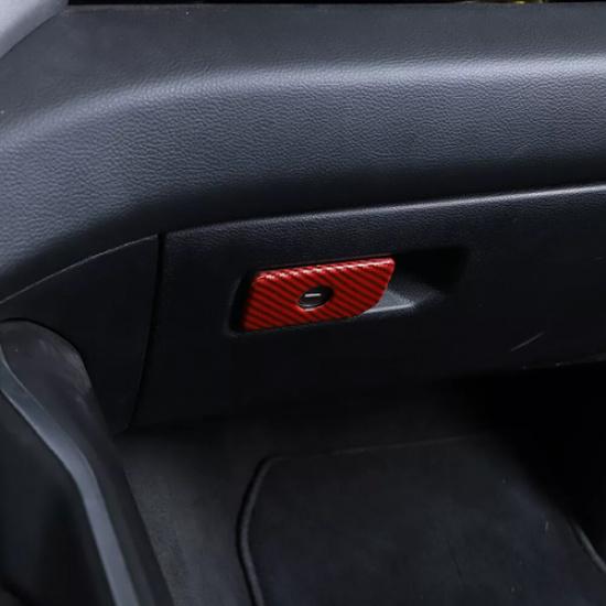 Red Carbon Co-pilot Storage Box Handle Trim Cover Accessories For Ram 3500 19-24
