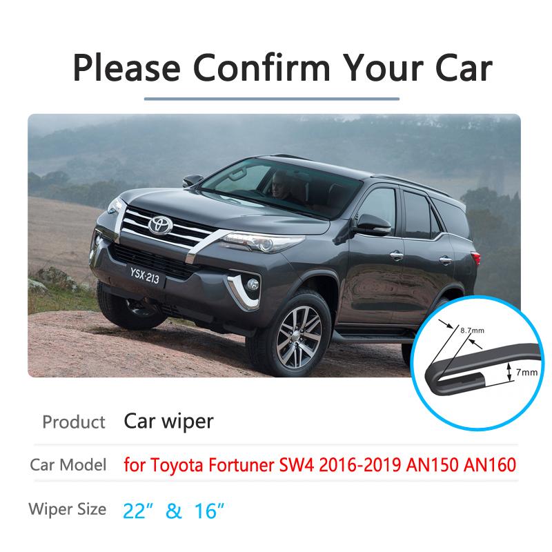 Car Wiper Blade for Toyota Fortuner SW4 2016~ AN150 AN160 Front Windscreen Windshield Brushes Car Goods 2017 2018