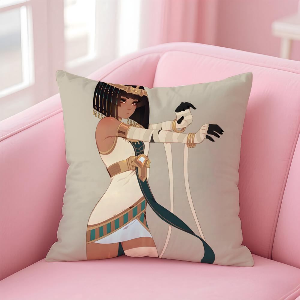 Cartoon Ancient Egyptian Cushion Cover Linen Pillowcase Cover Soft Decor for Sofa Home Room