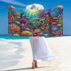 Colorful Sea Turtle Print Beach Towel, Large Soft Quick Dry Towel for Beach Camping Swimming