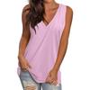 Women's Casual Fashion V-Neck Sleeveless Top Solid Color Vest T-Shirt