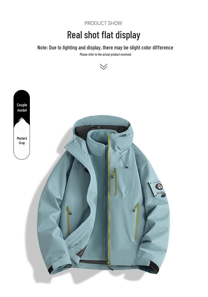 2025 Women's 3-in-1 Windproof Waterproof Jacket for Spring, Autumn, and Winter Outdoor Activities