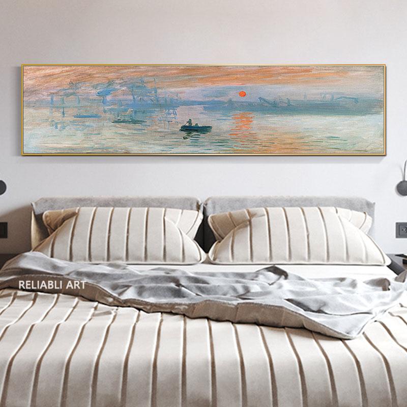 Classic Sunrise Impression Bedroom Decoration Wall Art Bedside Background Posters Prints Monet Van Gogh Famous Painting Cuadros