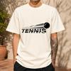 2026 New Pure Cotton Tshirt With Dynamic Tennis Letter Print Sporty Versatile Top Casual Short Sleeve