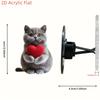 2D Acrylic Flat Cat Design Automobile Air Freshener Odorless Automobile Aromatherapy Diffuser, Decorative Car Interior Design Accessories
